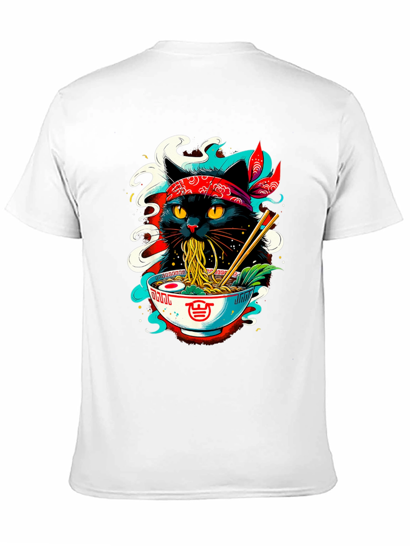 Ramen Cat T-Shirt - Black Graphic Tee