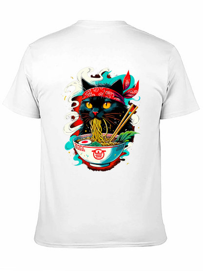 Ramen Cat T-Shirt - Black Graphic Tee