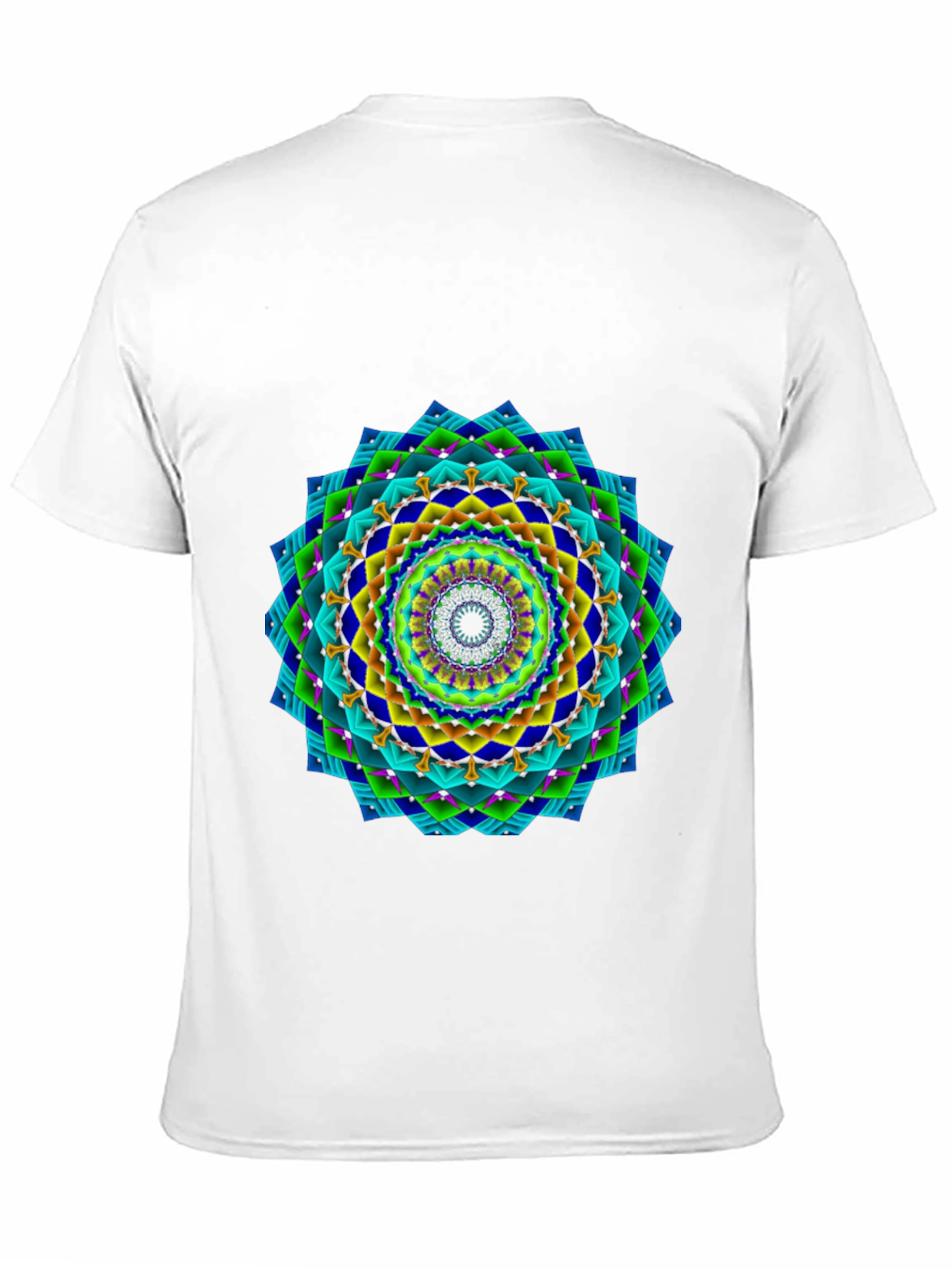 Vibrant Geometric Mandala Black T-Shirt