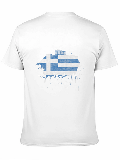 Greek Flag T-Shirt - Distressed Grunge Style