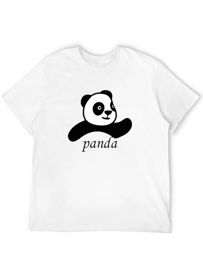Cute Panda Graphic Black T-Shirt