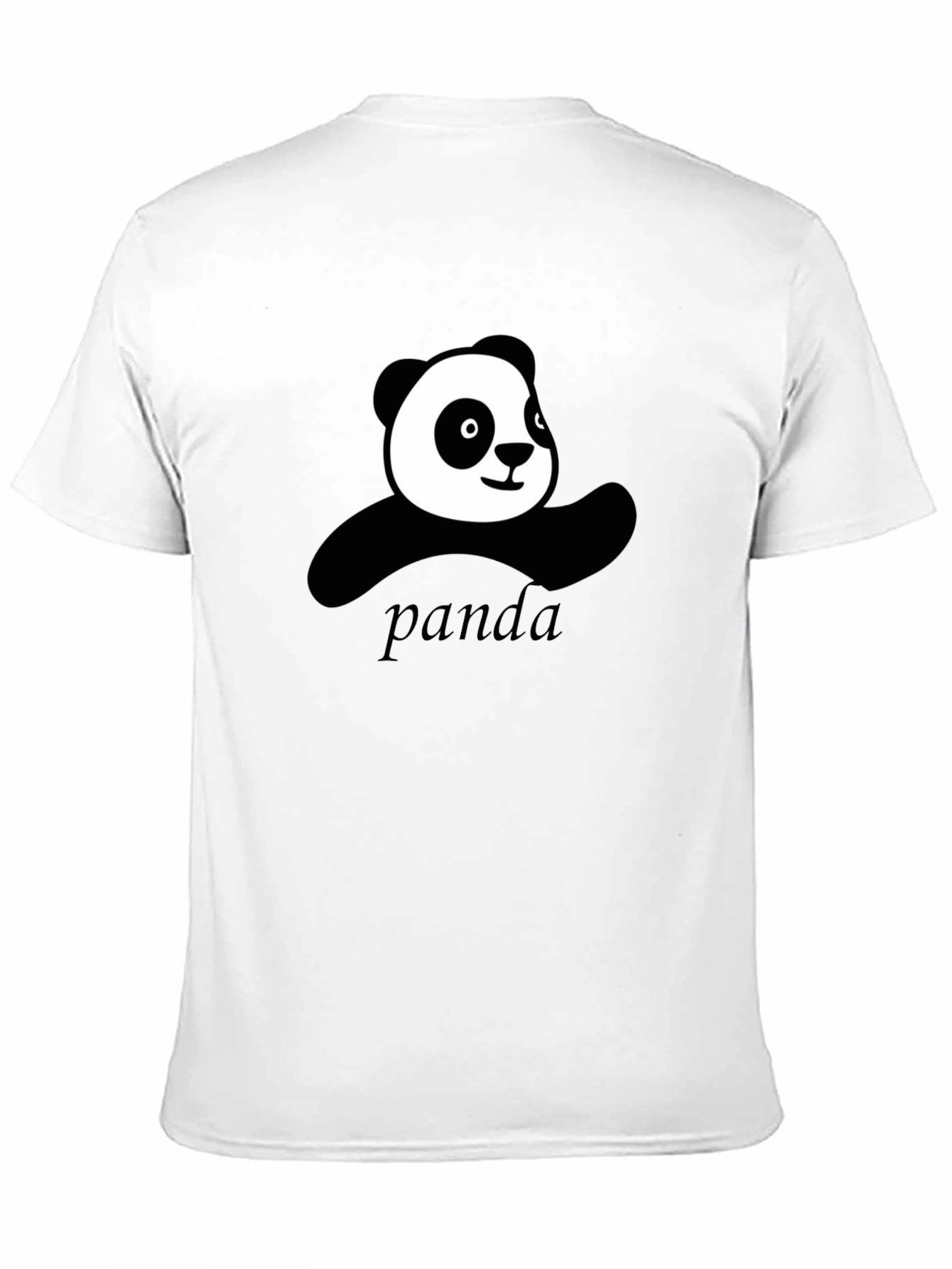 Cute Panda Graphic Black T-Shirt