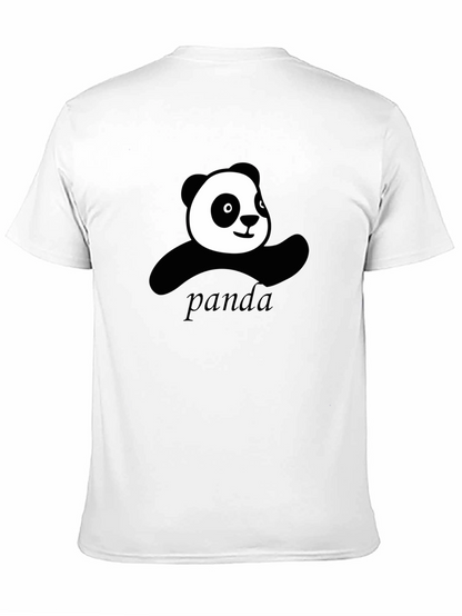 Cute Panda Graphic Black T-Shirt