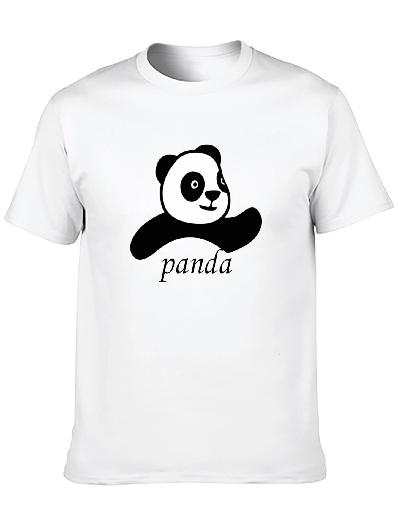 Cute Panda Graphic Black T-Shirt