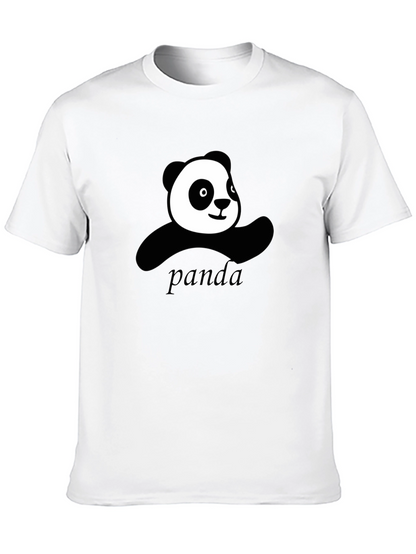 Cute Panda Graphic Black T-Shirt