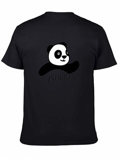 Cute Panda Graphic Black T-Shirt