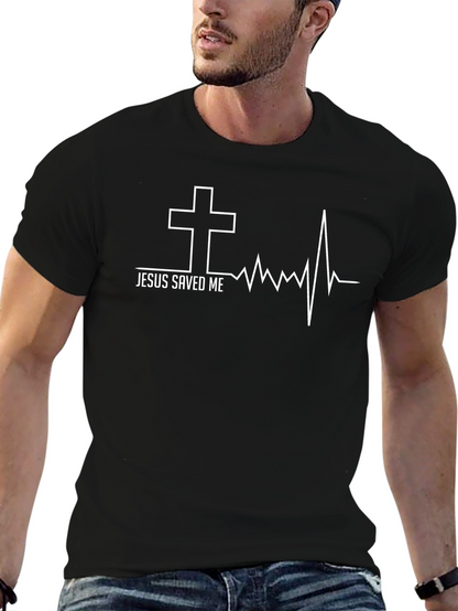 Jesus Saved Me T-Shirt - Christian Heartbeat Tee