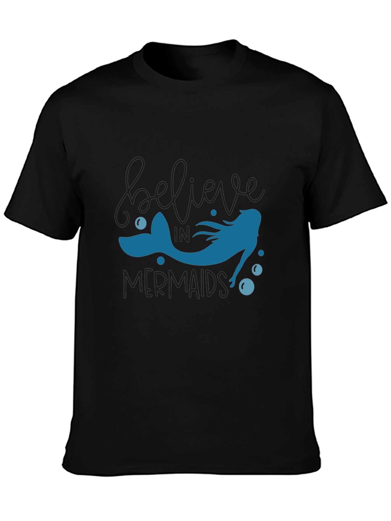 Believe in Mermaids T-Shirt - Black