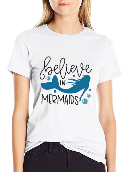 Believe in Mermaids T-Shirt - Black