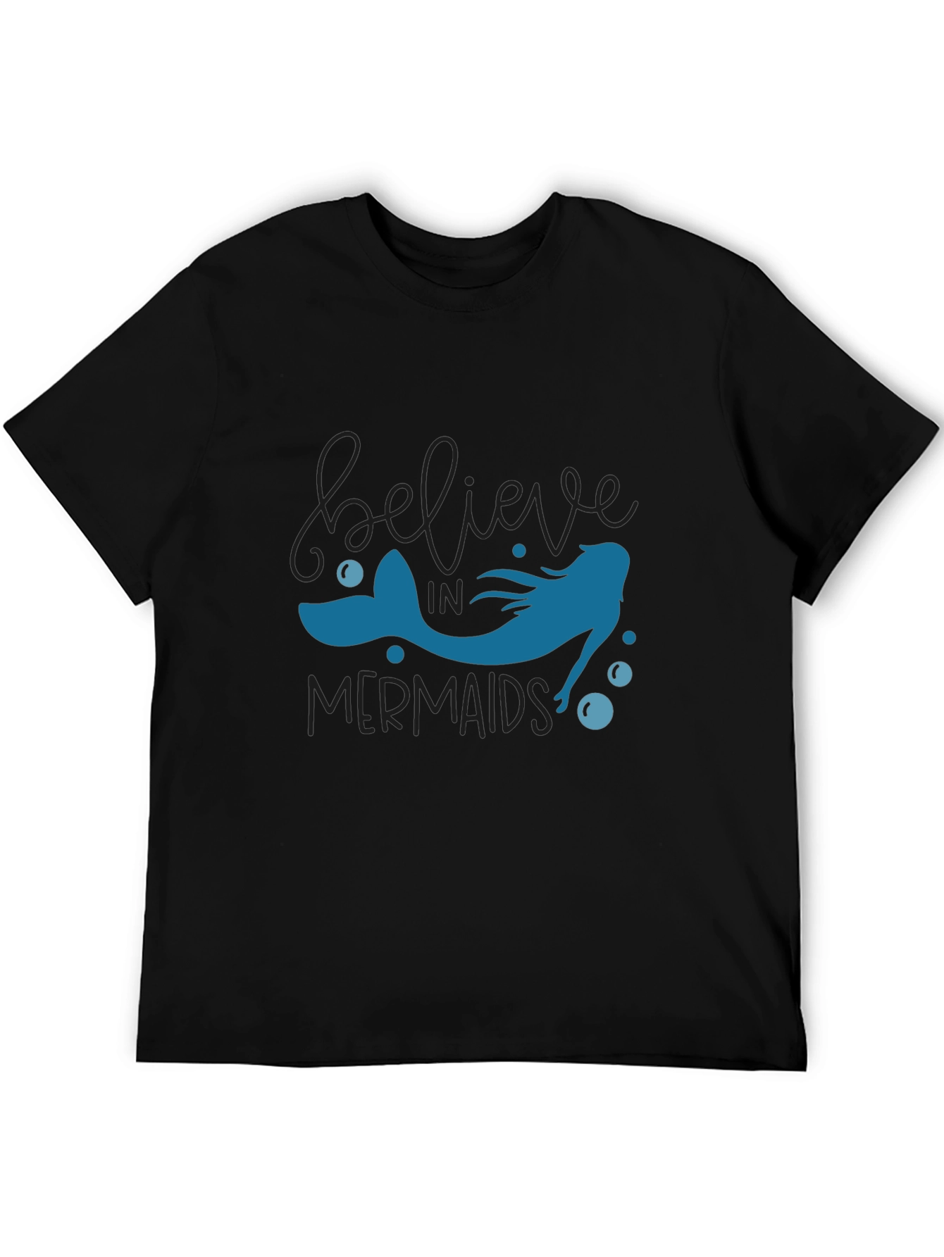 Believe in Mermaids T-Shirt - Black