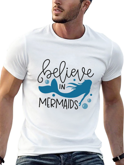 Believe in Mermaids T-Shirt - Black