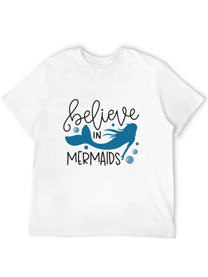 Believe in Mermaids T-Shirt - Black