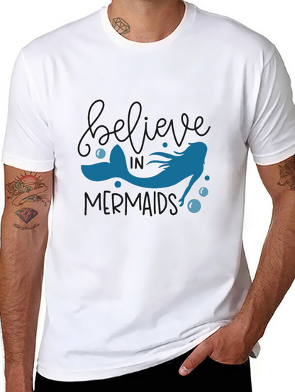 Believe in Mermaids T-Shirt - Black