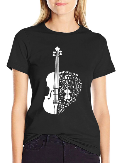 Musical Violin T-Shirt - Stylish Music Lover Tee