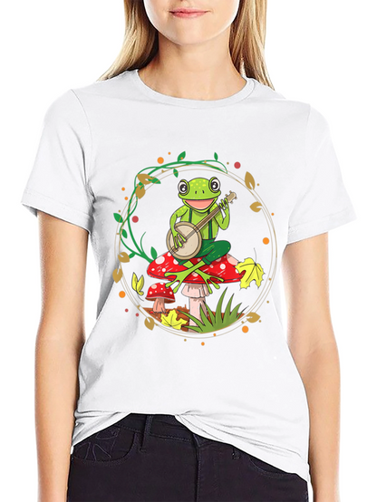 Frog Banjo T-Shirt - Whimsical Music Tee