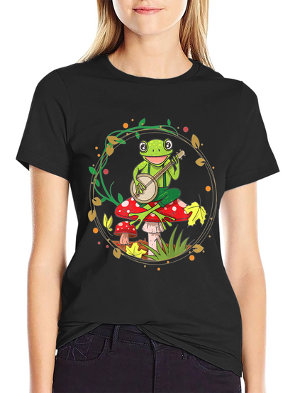 Frog Banjo T-Shirt - Whimsical Music Tee