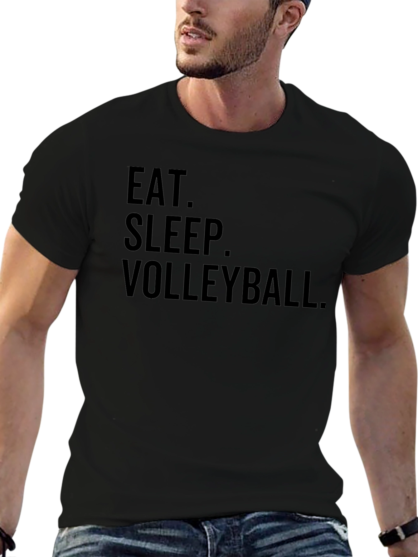 Eat Sleep Volleyball T-Shirt - Black