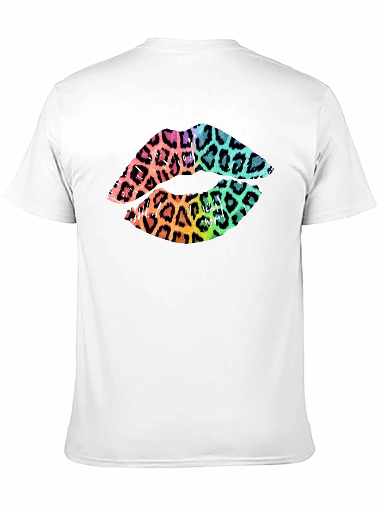 Leopard Print Lips Graphic Tee - Mens Black T-Shirt