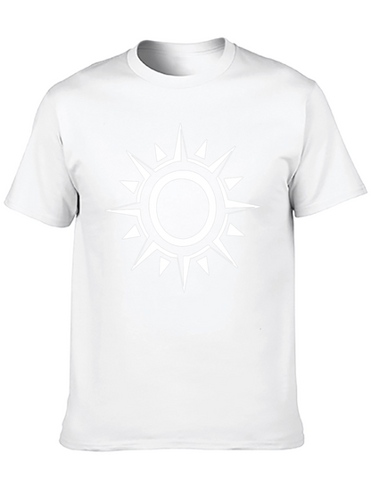 Mens Black T-Shirt with White Sunburst Graphic