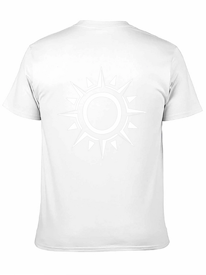 Mens Black T-Shirt with White Sunburst Graphic