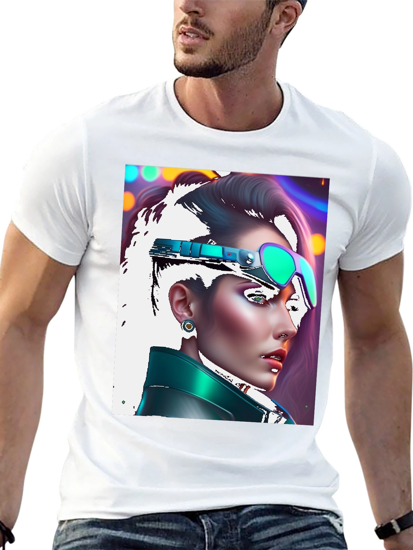 Cyberpunk Woman T-Shirt Black Tee