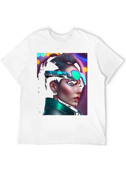 Cyberpunk Woman T-Shirt Black Tee
