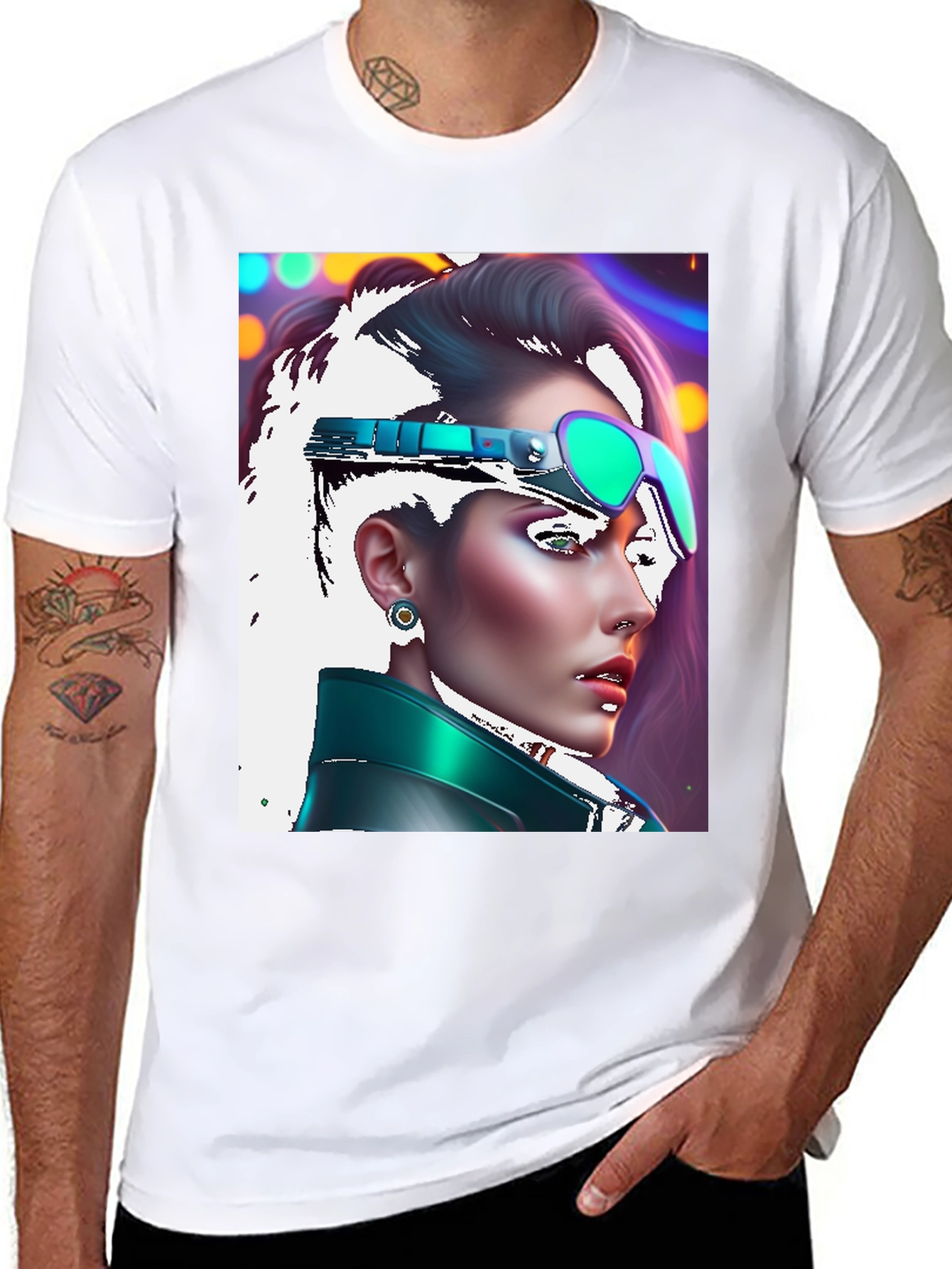 Cyberpunk Woman T-Shirt Black Tee