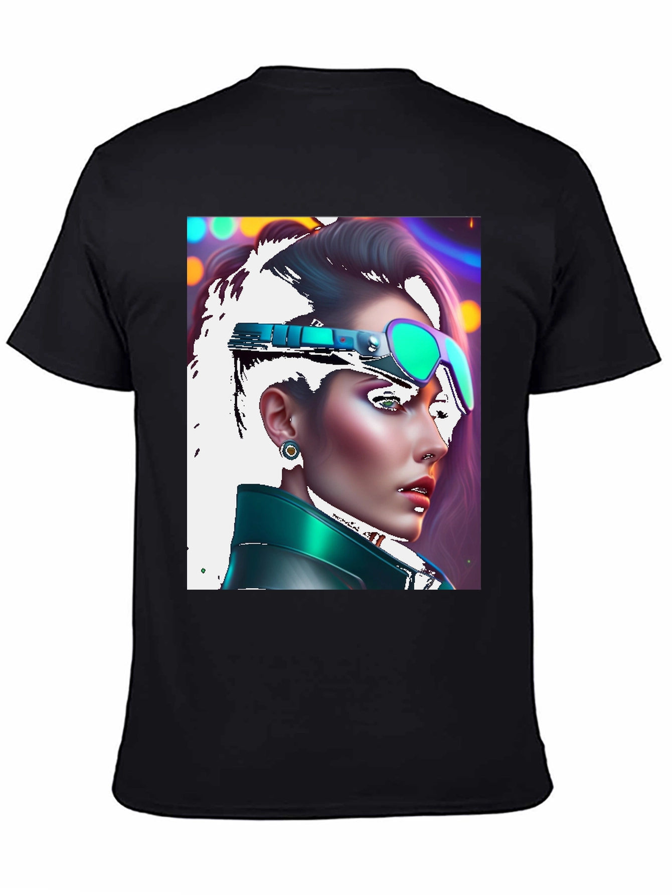 Cyberpunk Woman T-Shirt Black Tee