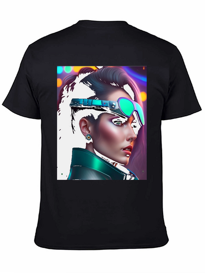 Cyberpunk Woman T-Shirt Black Tee