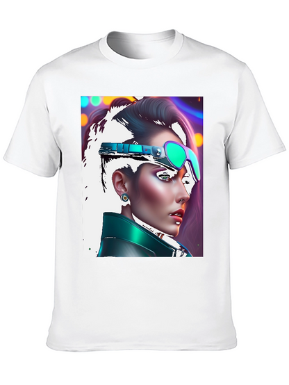 Cyberpunk Woman T-Shirt Black Tee