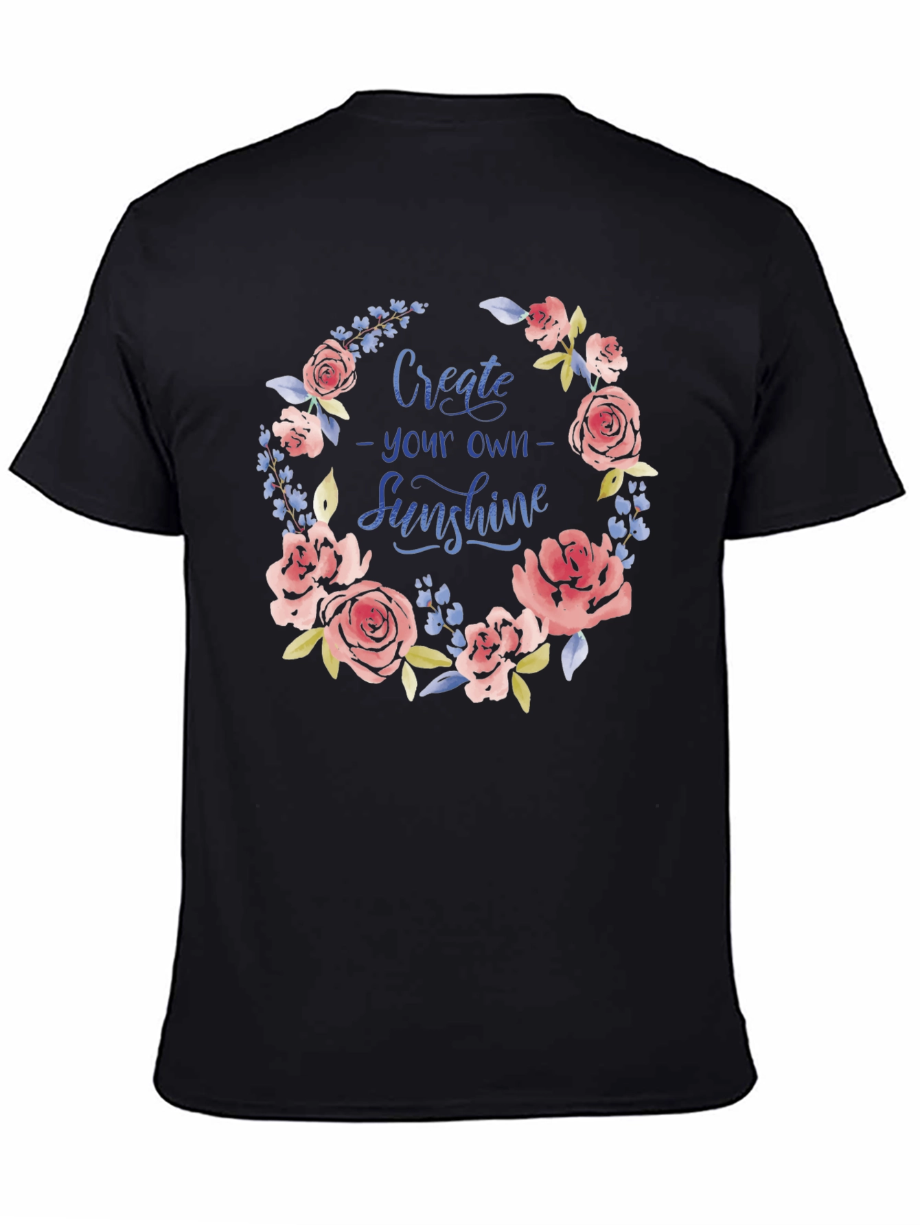 Floral Sunshine Graphic Tee - Black