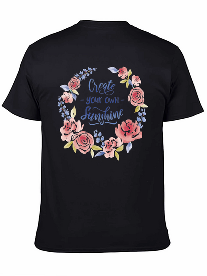Floral Sunshine Graphic Tee - Black