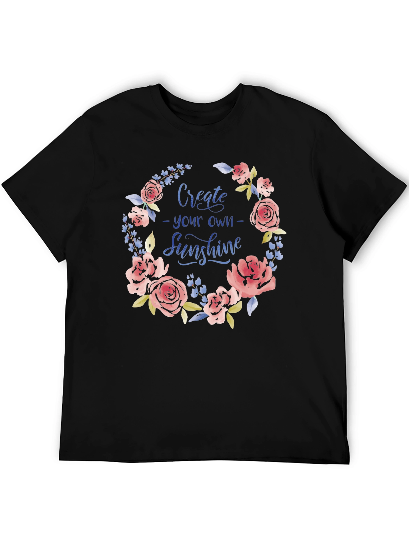 Floral Sunshine Graphic Tee - Black