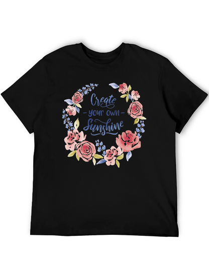 Floral Sunshine Graphic Tee - Black