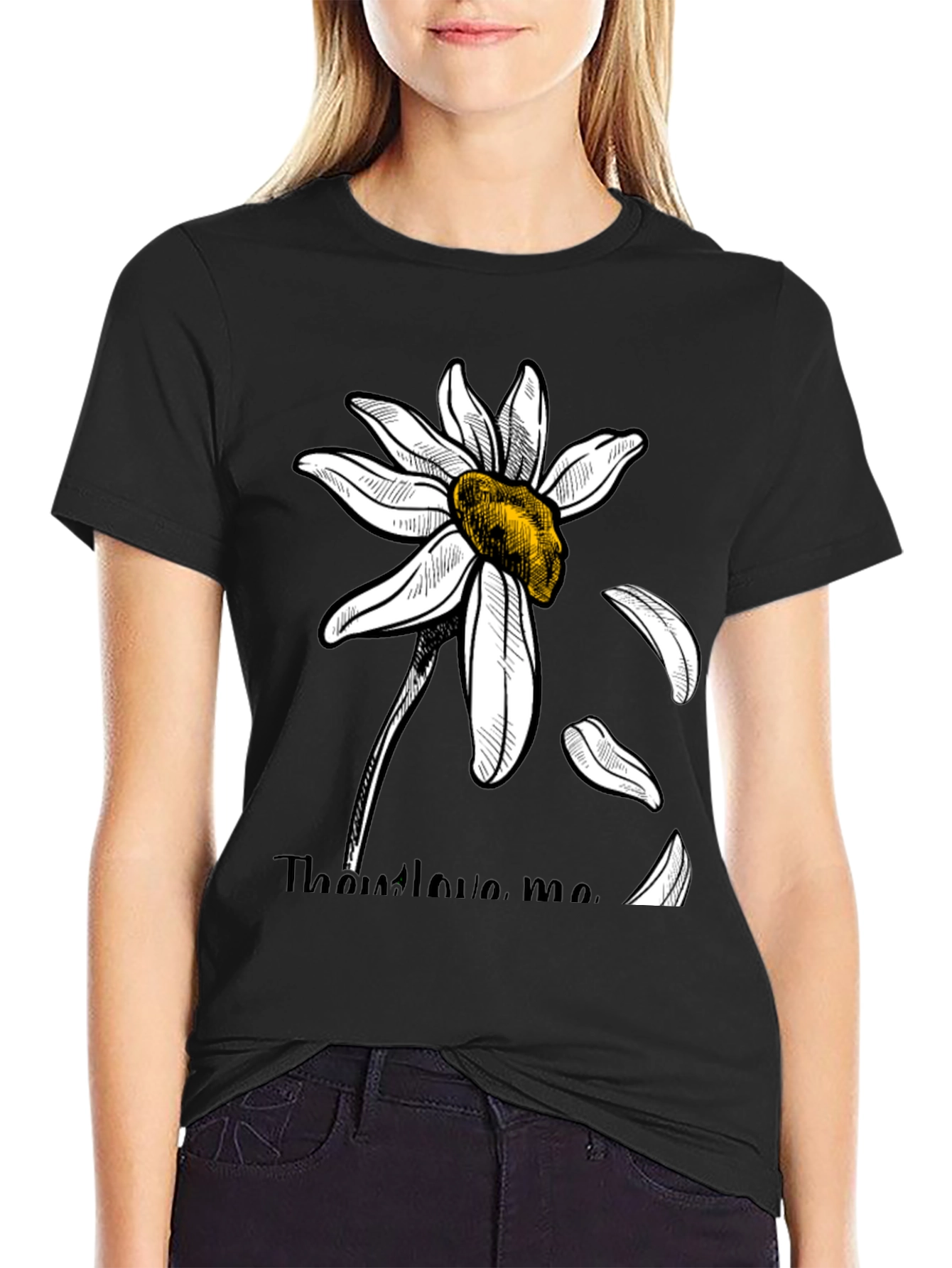 He Loves Me Daisy Graphic Tee