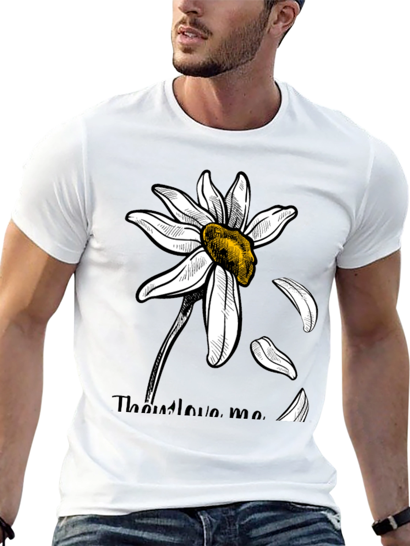 He Loves Me Daisy Graphic Tee