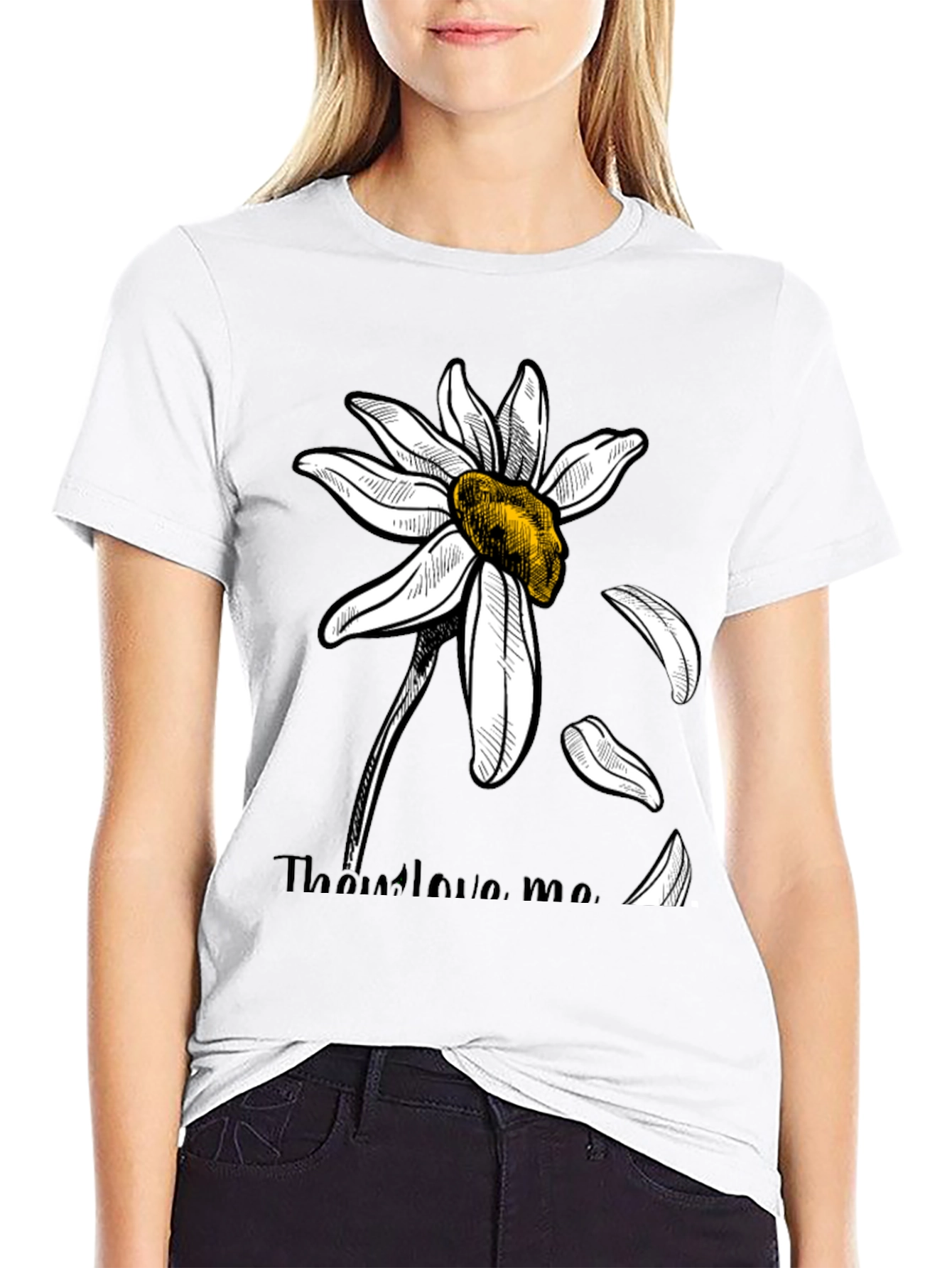 He Loves Me Daisy Graphic Tee