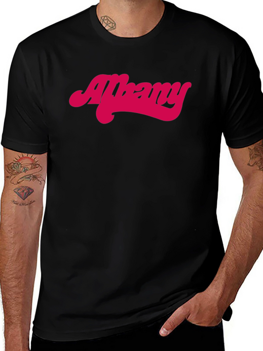 Albany Retro Style Graphic Tee - Black