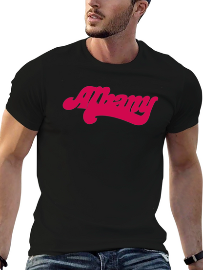 Albany Retro Style Graphic Tee - Black