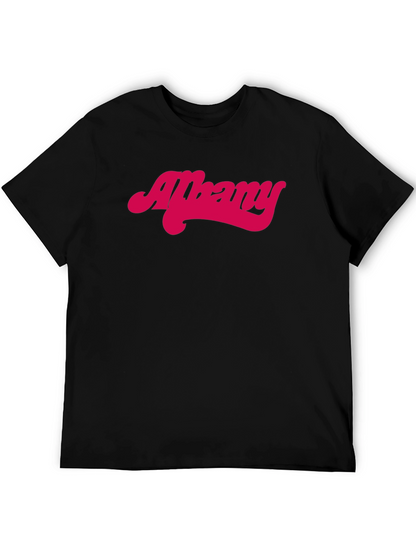 Albany Retro Style Graphic Tee - Black