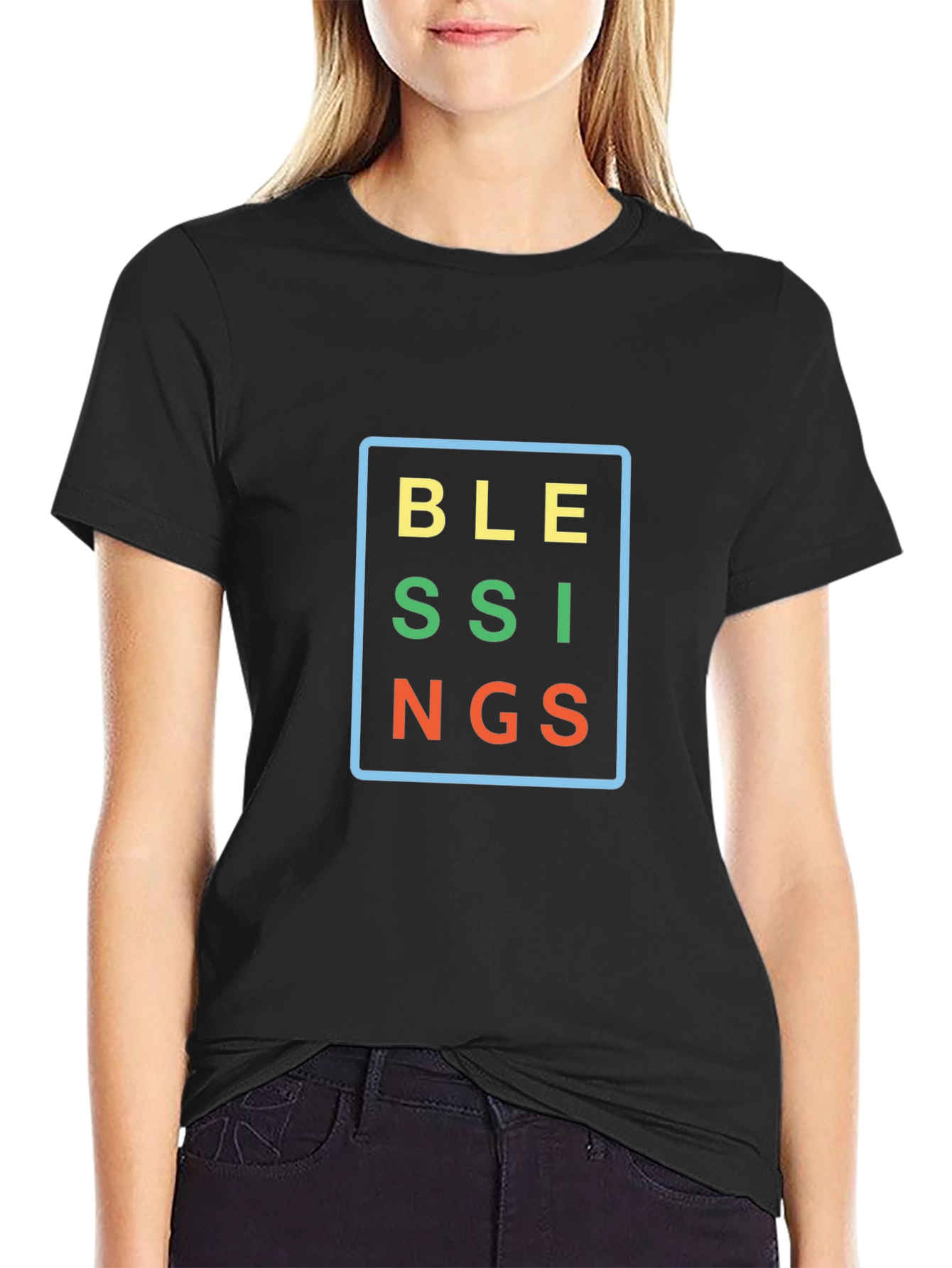 Blessings Graphic Tee - Black Cotton Comfort