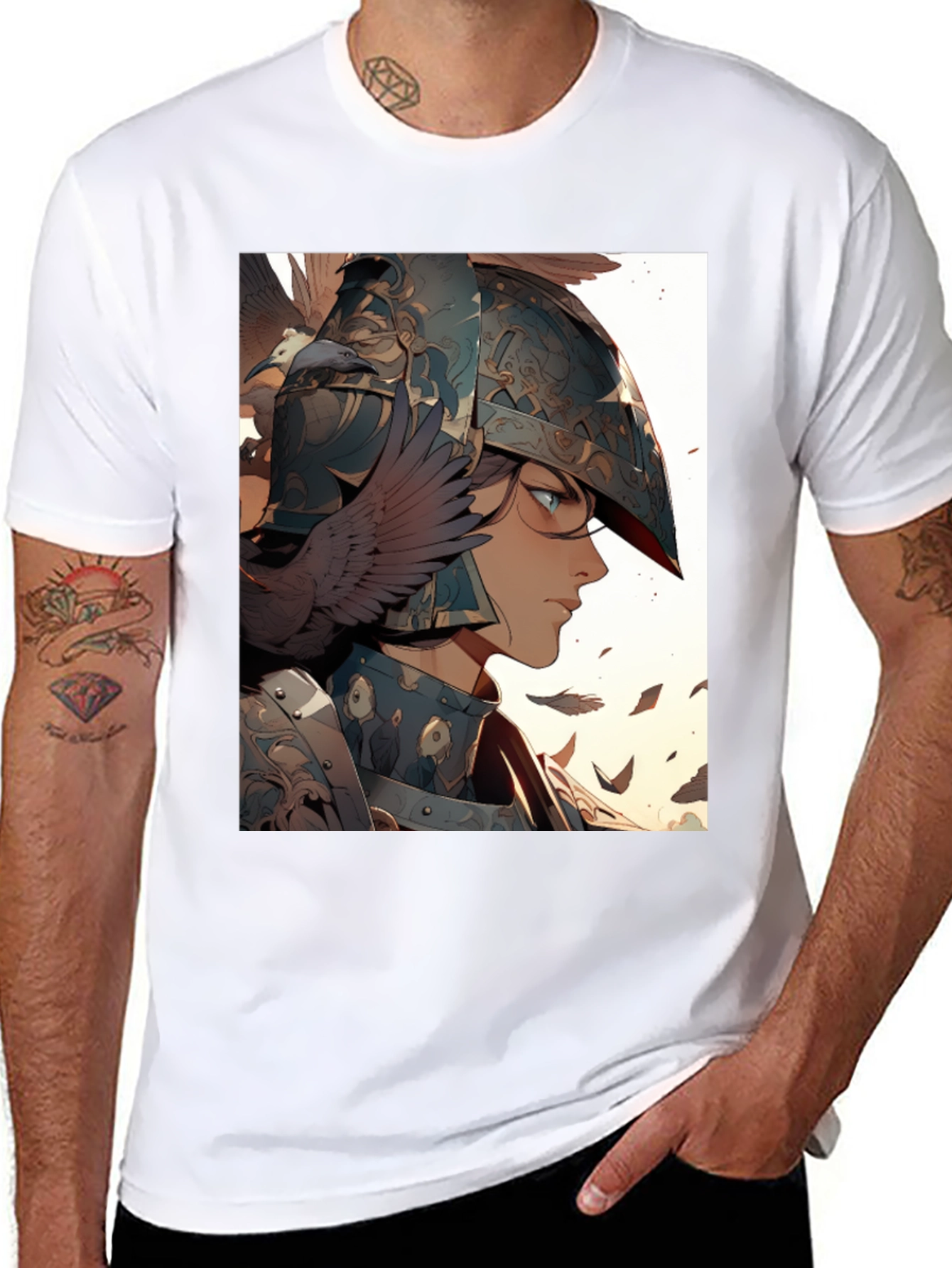 Warrior Woman Graphic Tee - Black Cotton Blend