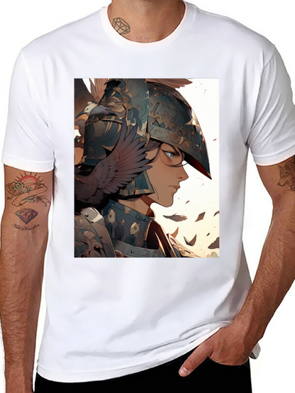 Warrior Woman Graphic Tee - Black Cotton Blend