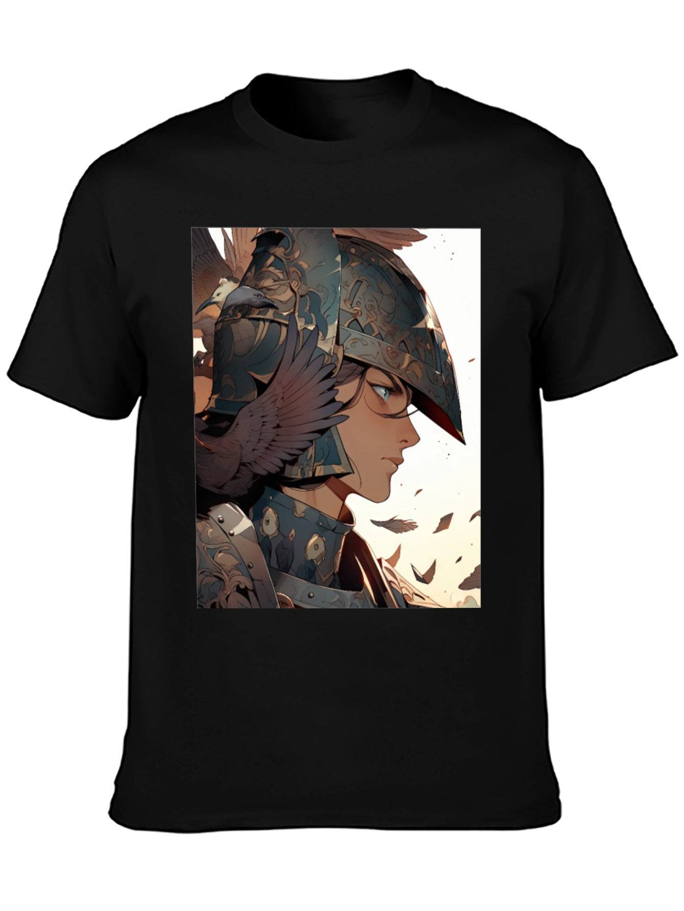 Warrior Woman Graphic Tee - Black Cotton Blend