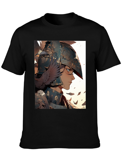 Warrior Woman Graphic Tee - Black Cotton Blend