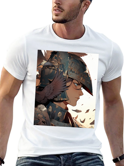 Warrior Woman Graphic Tee - Black Cotton Blend