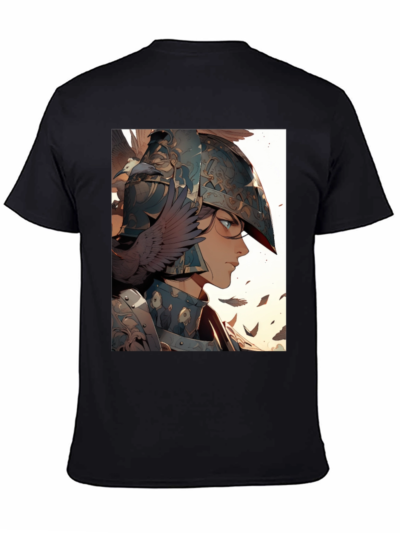 Warrior Woman Graphic Tee - Black Cotton Blend