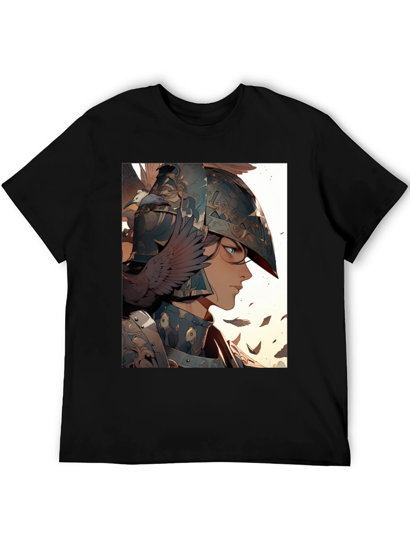 Warrior Woman Graphic Tee - Black Cotton Blend