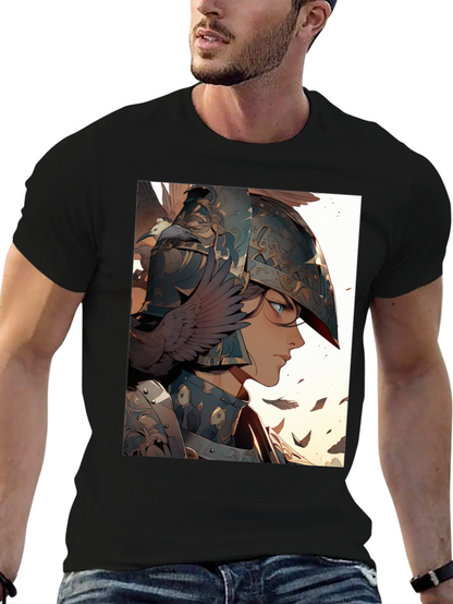 Warrior Woman Graphic Tee - Black Cotton Blend