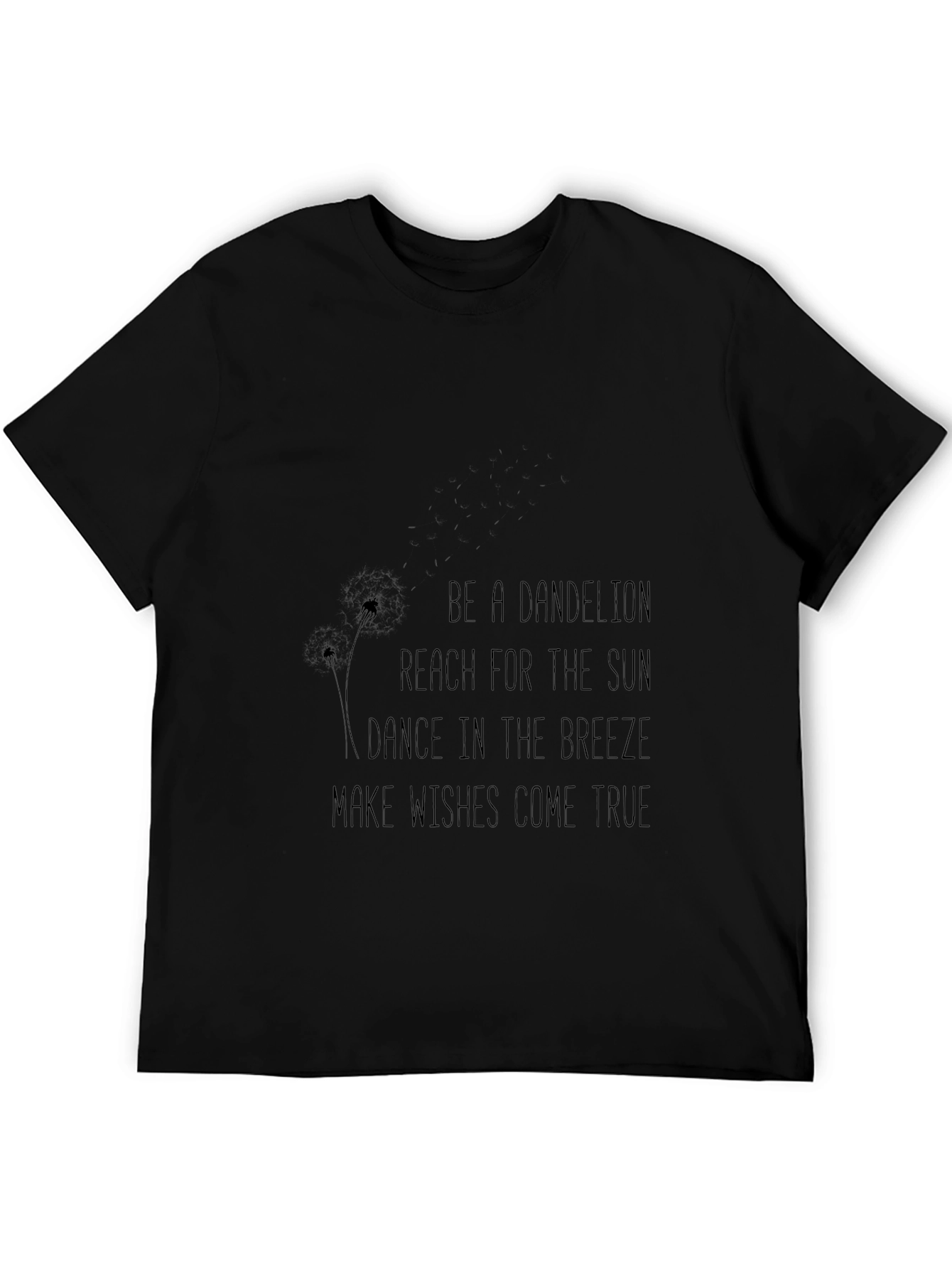 Dandelion Wishes Black T-Shirt
